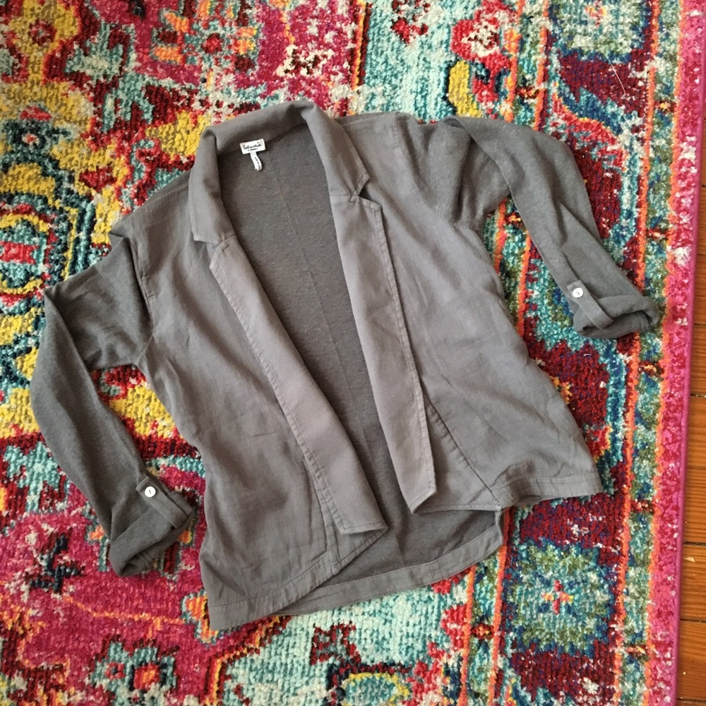 Anthropologie cardigan blazer, Splendid mixed material, charcoal